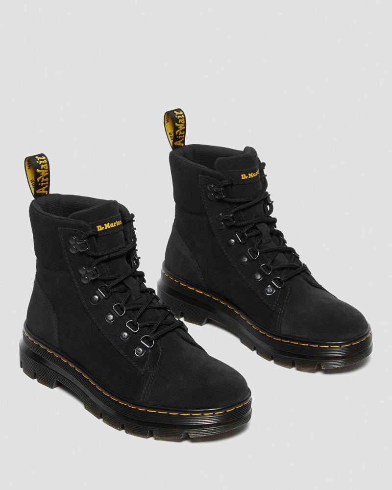 Dr Martens Combs Women Suede Enkellaars Dames Zwart | NL 708UZG